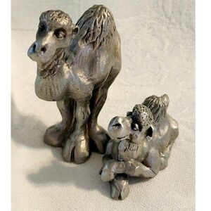 Vintage Pewter Noah's Ark Set of Camels